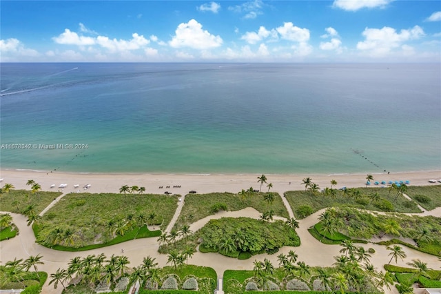 property view of water with a beach view