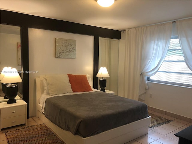 view of tiled bedroom