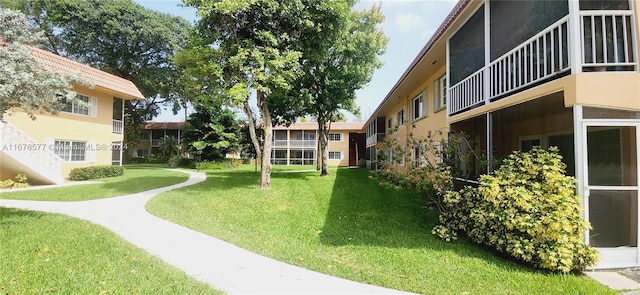 view of community featuring a lawn