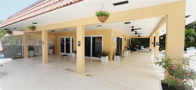 view of patio / terrace featuring ceiling fan