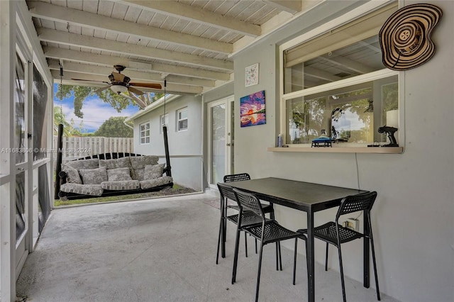 view of patio with ceiling fan