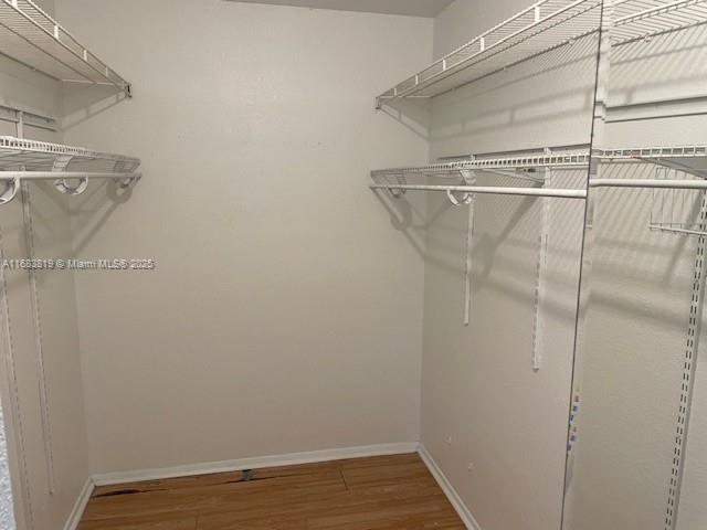 spacious closet featuring hardwood / wood-style flooring