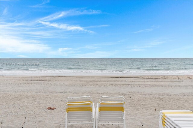 property view of water with a beach view