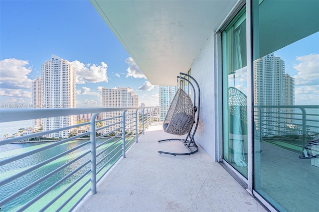 balcony with a water view