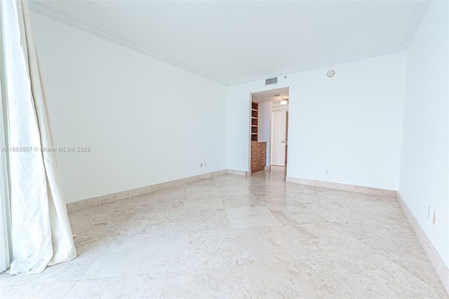 empty room with ornamental molding