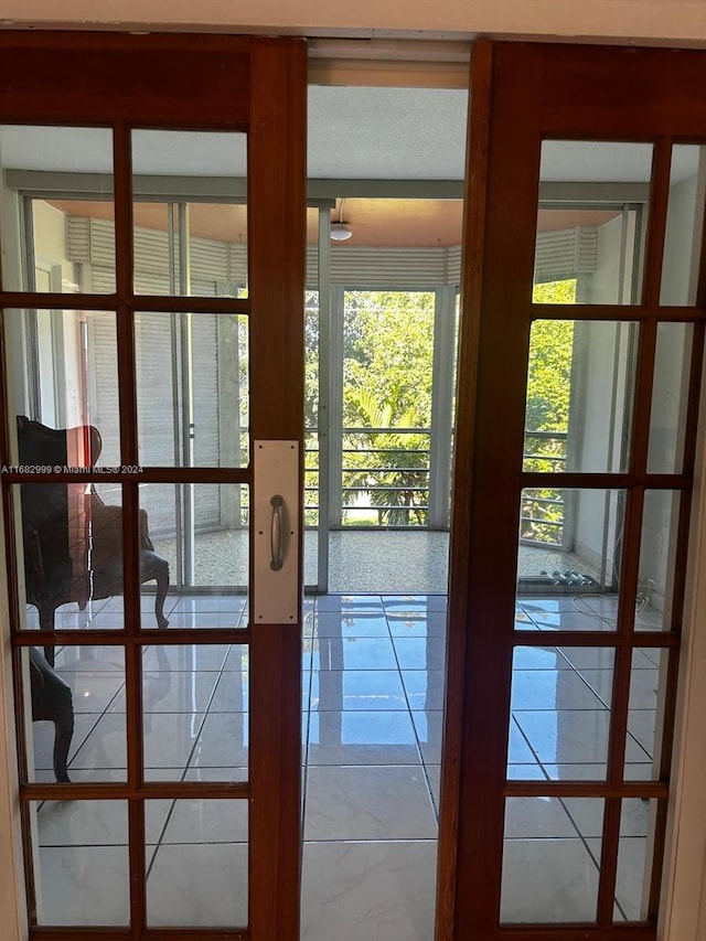 doorway featuring french doors