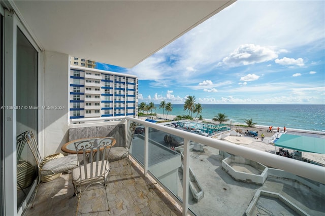 balcony with a water view