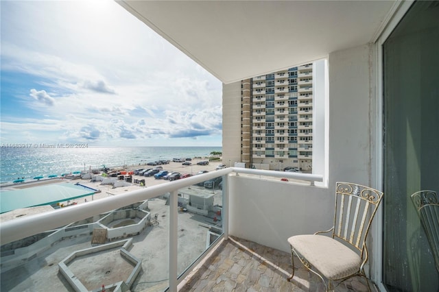 balcony with a water view