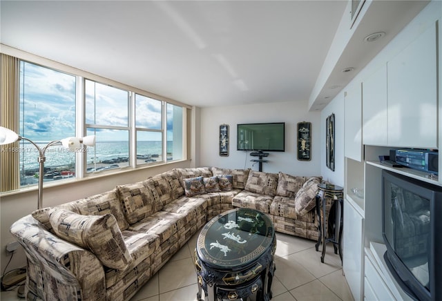 view of tiled living room