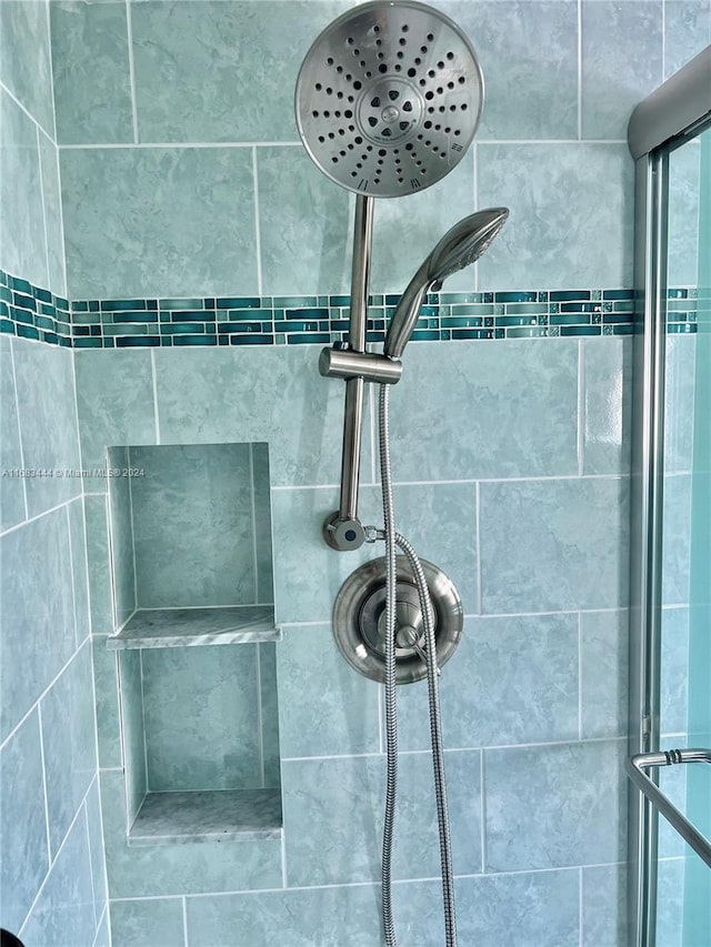 interior details with tiled shower