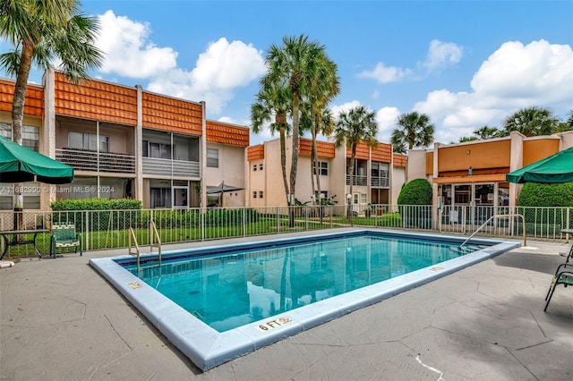 view of pool featuring a patio area