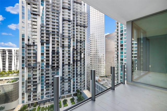 balcony with a view of city