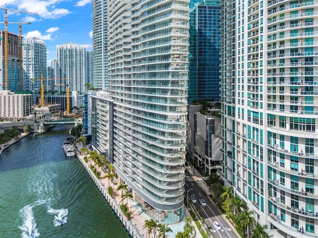 property's view of city with a water view