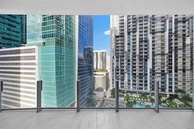 balcony with a city view