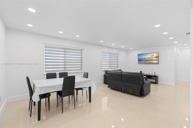 view of tiled dining room