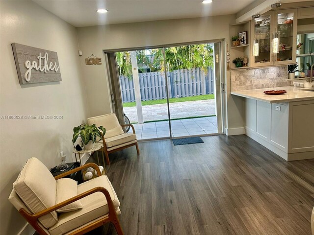 interior space featuring dark hardwood / wood-style floors