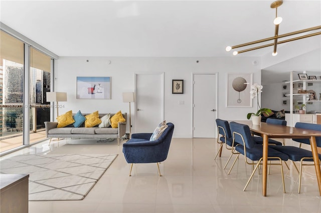 living room with plenty of natural light