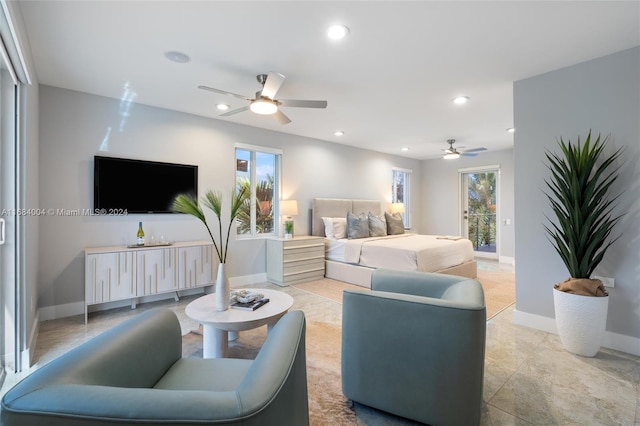 bedroom with ceiling fan