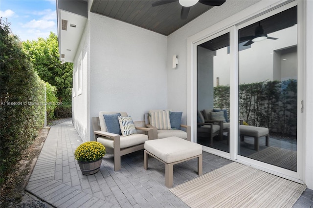 view of patio / terrace with ceiling fan