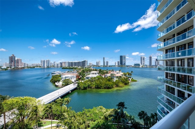 property view of water featuring a view of city