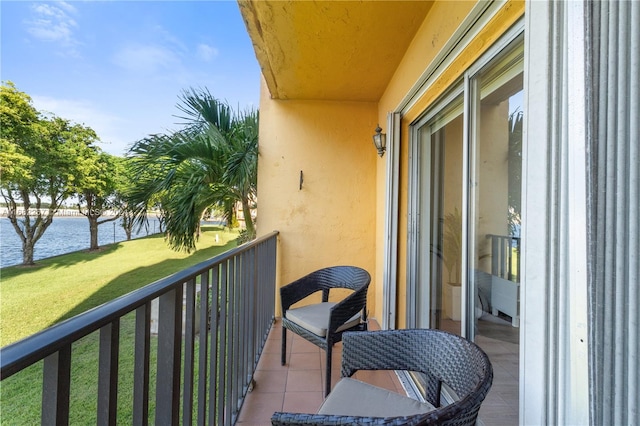 balcony with a water view