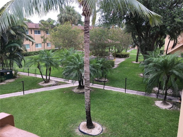 view of home's community with a lawn