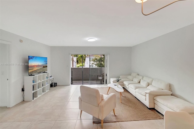 view of tiled living room