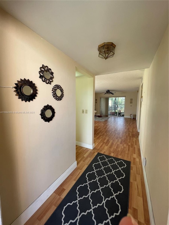 corridor with hardwood / wood-style floors