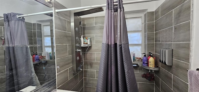 bathroom featuring walk in shower