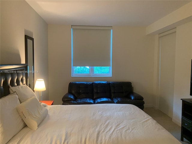 bedroom featuring carpet