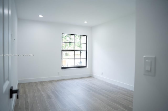 empty room featuring light wood-type flooring