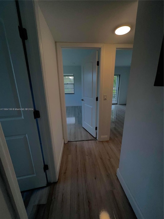 hallway featuring light hardwood / wood-style floors