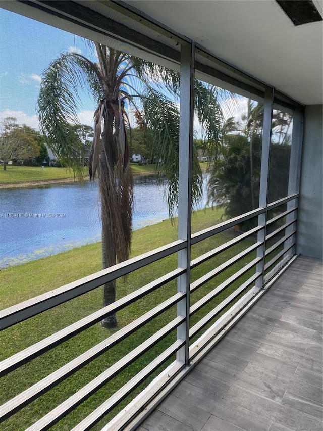 balcony with a water view