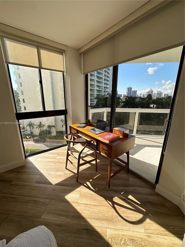 view of sunroom