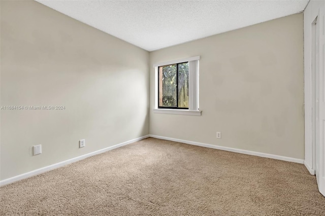 spare room with carpet and a textured ceiling