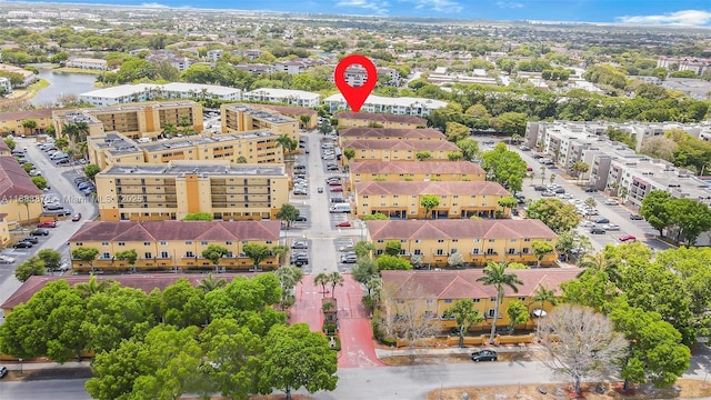 aerial view of a nearby body of water