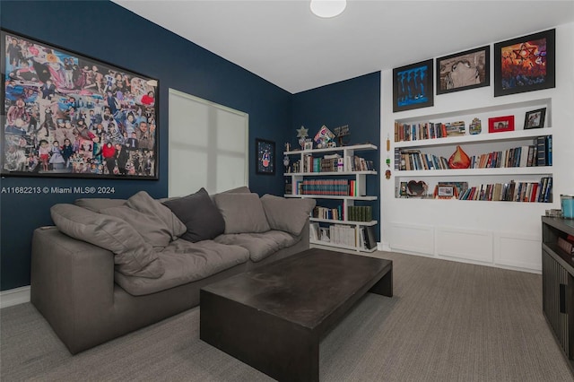 living room with carpet floors