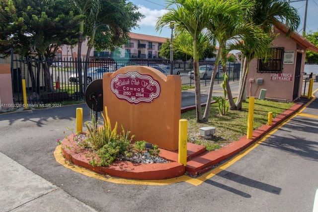 view of community sign