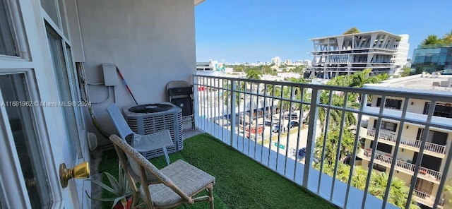 balcony featuring central AC unit