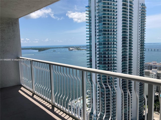 balcony with a water view