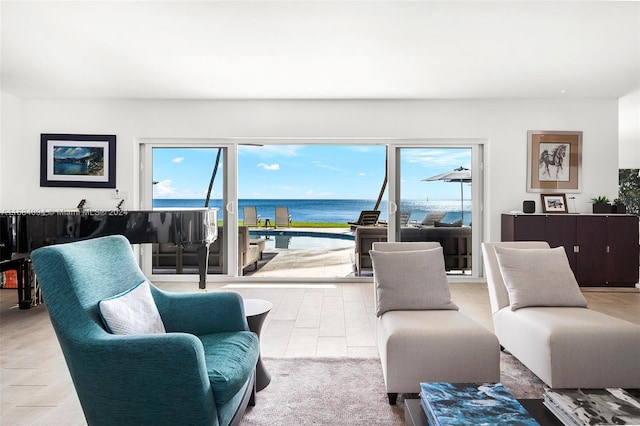 520 S Mashta Dr, Key Biscayne, FL 33149 - living room featuring a water view and plenty of natural light