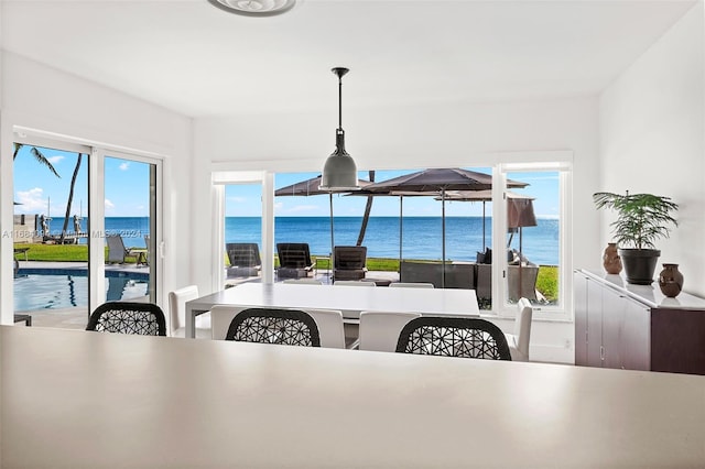 520 S Mashta Dr, Key Biscayne, FL 33149 - dining area with a water view and plenty of natural light