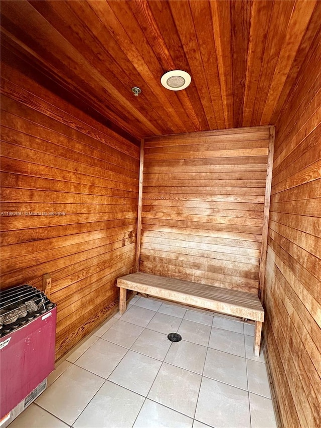 view of sauna / steam room featuring tile patterned floors