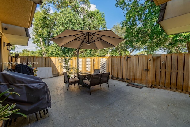 view of patio / terrace with area for grilling