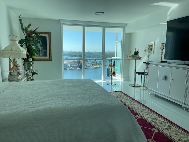 bedroom with expansive windows