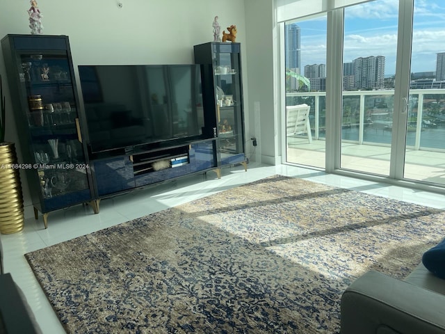 view of tiled living room