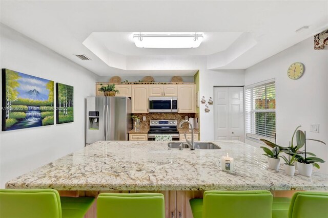 tiled living room featuring ceiling fan and lofted ceiling