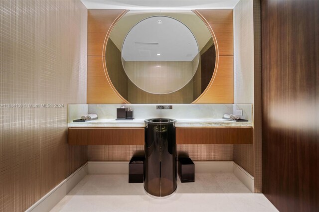 bathroom featuring vanity and tile patterned floors