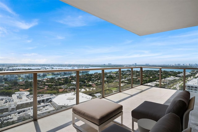 balcony with a water view