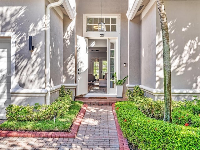 property entrance with french doors